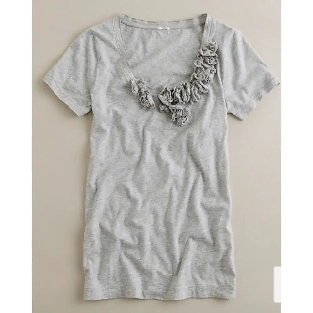 J Crew Flouncy Flowers Scoopneck Tee pink